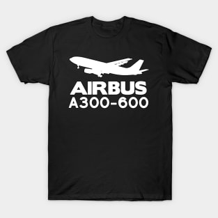 Airbus A300-600 Silhouette Print (White) T-Shirt